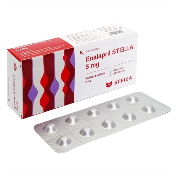 Thuốc điều trị suy tim sung huyết Enalapril Stella 5mg (10 vỉ x 10 viên/hộp)