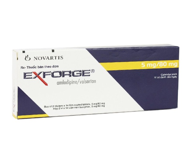 Thuốc điều trị tăng huyết áp Exforge 5mg/80mg (2 vỉ x 14 viên/hộp)