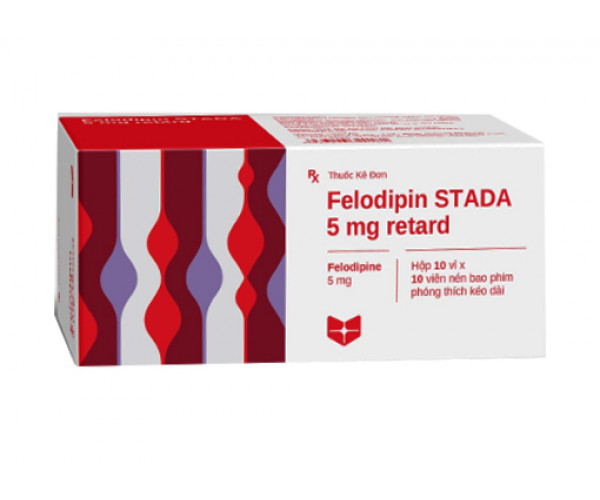 Thuốc trị cao huyết áp Felodipin Stella 5mg retard (10 vỉ x 10 viên/hộp)