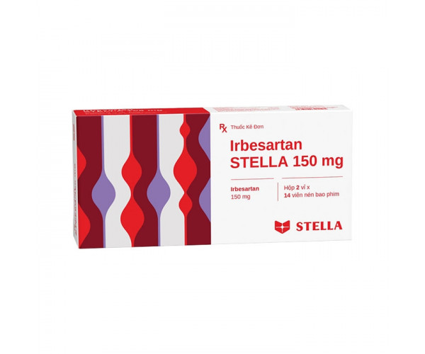 Thuốc trị cao huyết áp Irbesartan Stella 150mg (2 vỉ x 14 viên/hộp)
