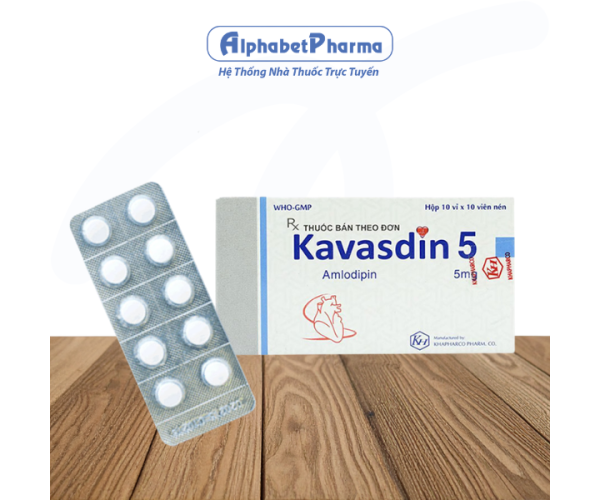 Thuốc điều trị cao huyết áp Kavasdin 5mg (10 vỉ x 10 viên/hộp)