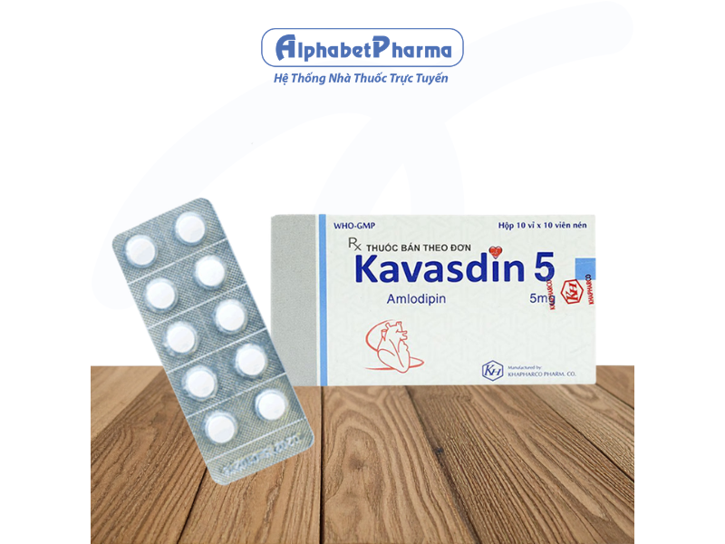Thuốc điều trị cao huyết áp Kavasdin 5mg (10 vỉ x 10 viên/hộp)