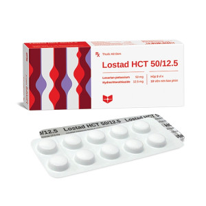 Thuốc trị cao huyết áp Lostad HCT 50mg/12.5mg (3 vỉ x 10 viên/hộp)