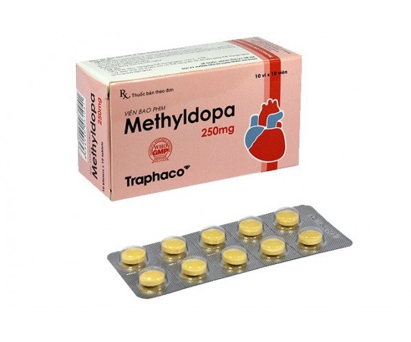 Thuốc điều trị cao huyết áp Methyldopa 250mg Traphaco (10 vỉ x 10 viên/hộp)