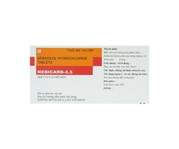 Thuốc trị cao huyết áp Nebicard 2.5mg (5 vỉ x 10 viên/hộp)