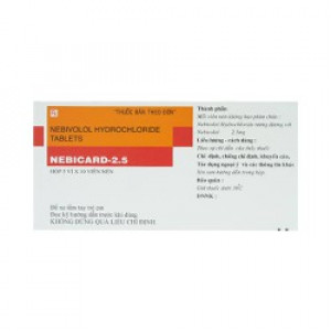 Thuốc trị cao huyết áp Nebicard 2.5mg (5 vỉ x 10 viên/hộp)