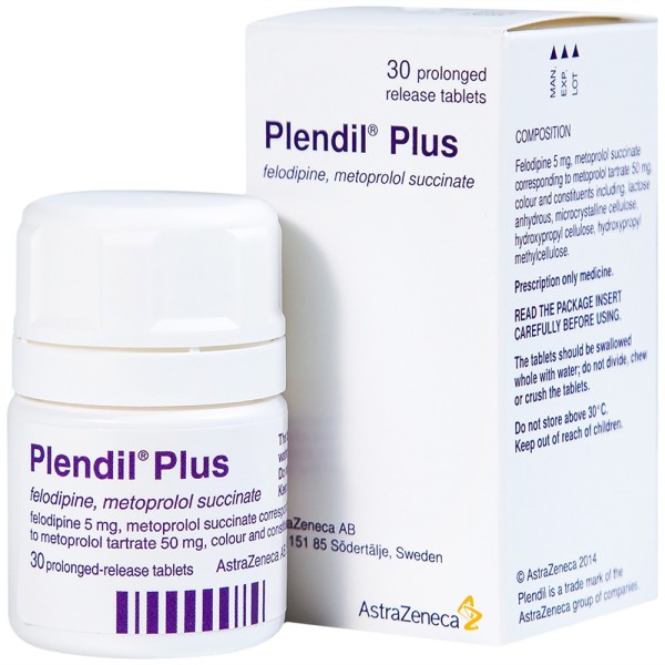 Thuốc điều trị tăng huyết áp Plendil Plus (30 viên/hộp)