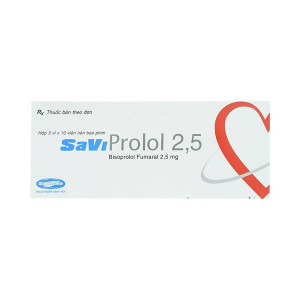 Thuốc trị cao huyết áp SaviProlol 2.5mg (3 vỉ x 10 viên/hộp)