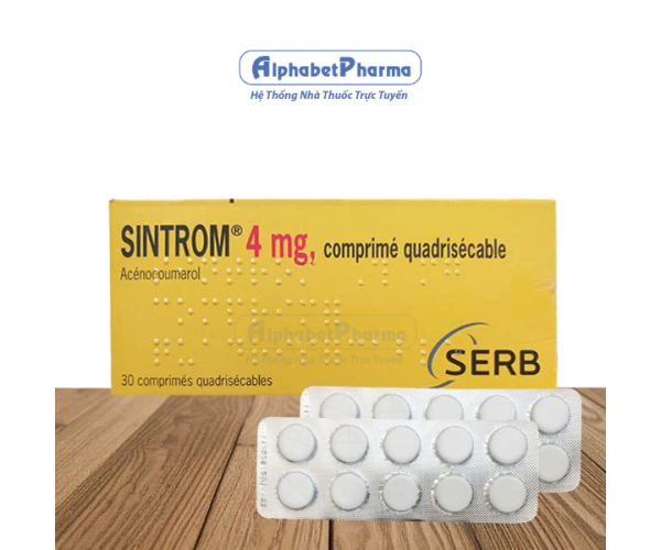 Thuốc chống đông điều trị nhồi máu cơ tim do huyết khối Sintrom 4mg (3 vỉ x 10 viên/hộp)