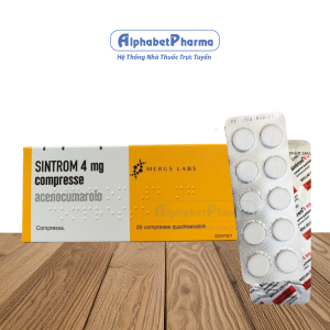 Thuốc chống đông điều trị nhồi máu cơ tim do huyết khối Sintrom 4mg (2 vỉ x 10 viên/hộp)