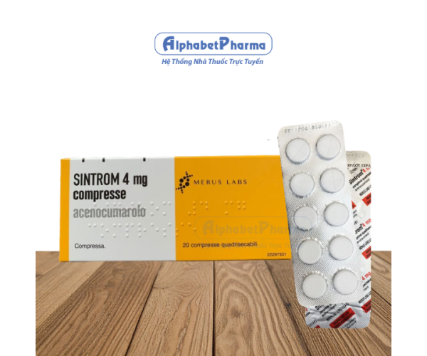 Thuốc chống đông điều trị nhồi máu cơ tim do huyết khối Sintrom 4mg (2 vỉ x 10 viên/hộp)