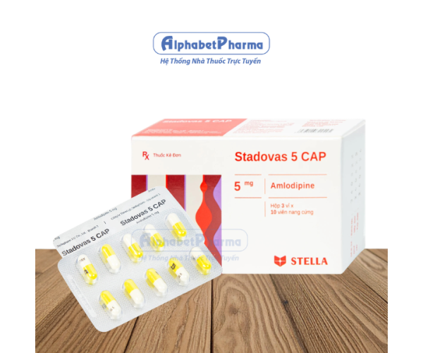 Thuốc điều trị cao huyết áp Stadovas 5mg cap (3 vỉ x 10 viên/hộp)