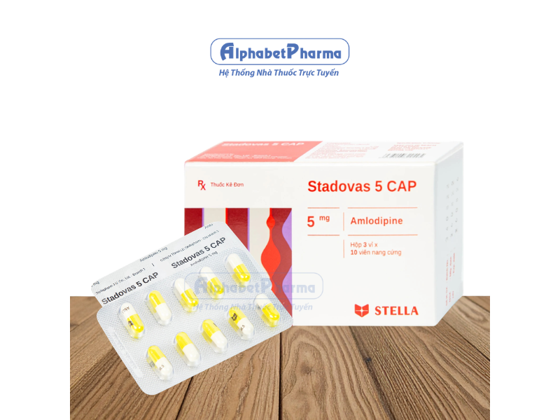 Thuốc điều trị cao huyết áp Stadovas 5mg cap (3 vỉ x 10 viên/hộp)