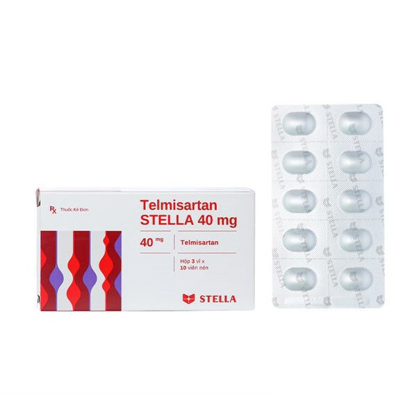 Thuốc điều trị cao huyết áp Telmisartan Stella 40mg (3 vỉ x 10 viên/hộp)