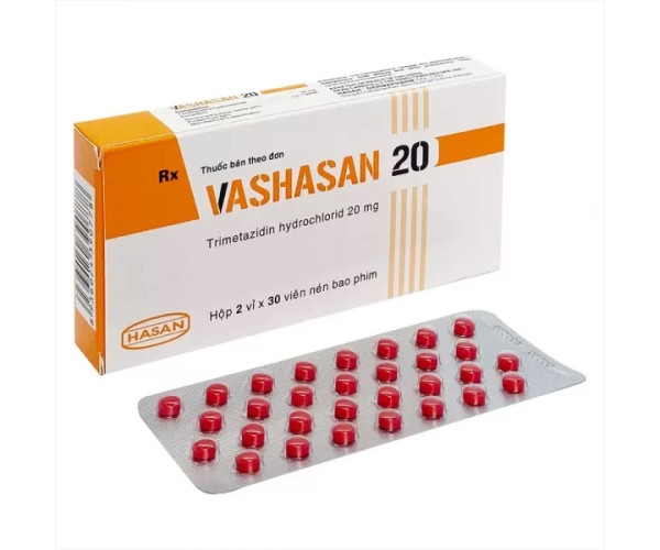 Thuốc trị đau thắt ngực Vashasan 20mg (3 vỉ x 30 viên/hộp)