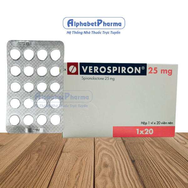 Thuốc lợi tiểu Verospiron 25mg (20 viên/hộp)
