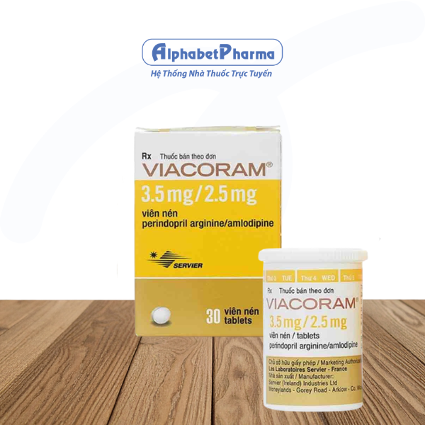 Thuốc điều trị tăng huyết áp vô căn Viacoram 3.5mg/2.5mg (30 viên/hộp)