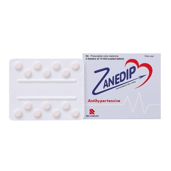 Thuốc trị cao huyết áp Zanedip 10 (2 vỉ x 14 viên/hộp)