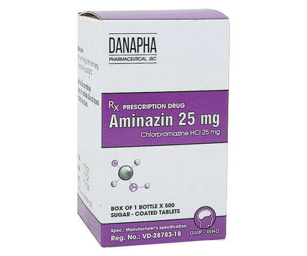 Thuốc điều trị tâm thần phân liệt Aminazin 25mg (500 viên/chai)