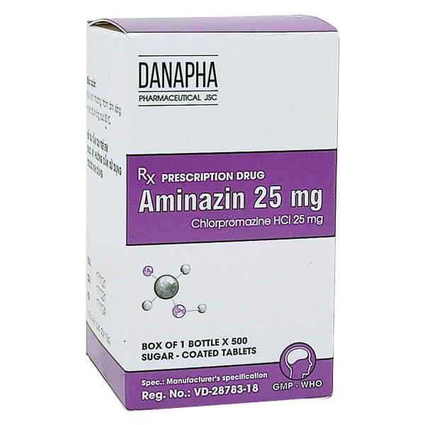 Thuốc điều trị tâm thần phân liệt Aminazin 25mg (500 viên/chai)