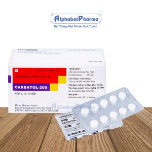 Thuốc điều trị bệnh động kinh  Carbatol-200 (10 vỉ x 10 viên/hộp)