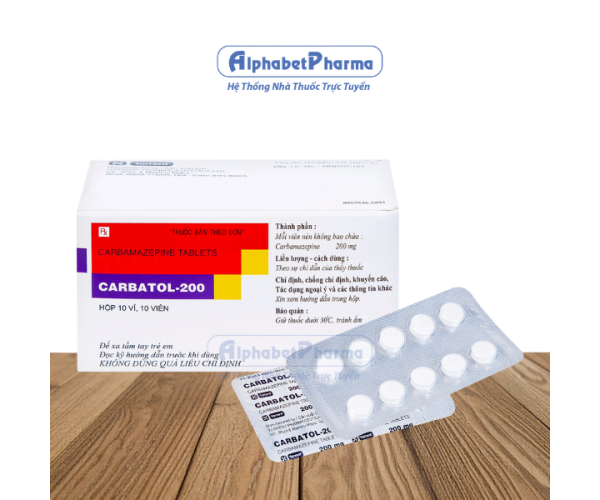 Thuốc điều trị bệnh động kinh  Carbatol-200 (10 vỉ x 10 viên/hộp)