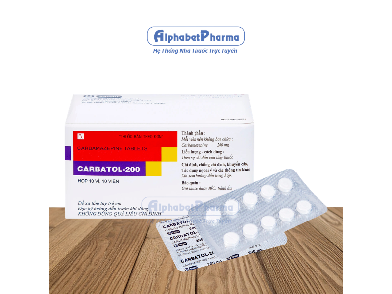 Thuốc điều trị bệnh động kinh  Carbatol-200 (10 vỉ x 10 viên/hộp)
