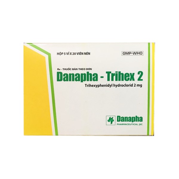 Thuốc trị Parkinson Danapha Trihex 2mg (5 vỉ x 20 viên/hộp)