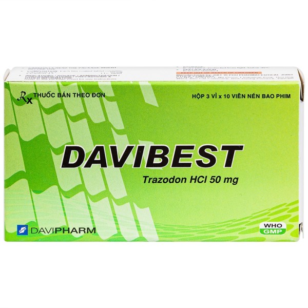 Thuốc điều trị trầm cảm Davibest 50mg (3 vỉ x 10 viên/hộp)