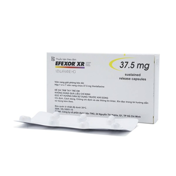 Thuốc điều trị rối loạn tâm thần Efexor XR 37.5mg (7 viên/hộp)