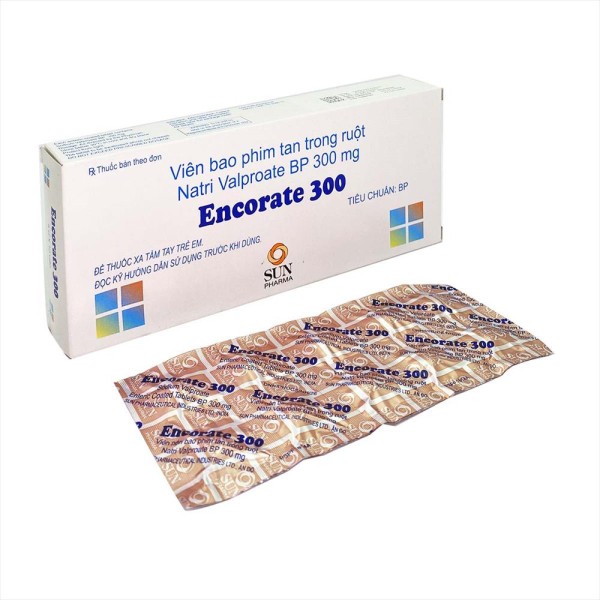 Thuốc trị động kinh Encorate 300mg (5 vỉ x 10 viên/hộp)