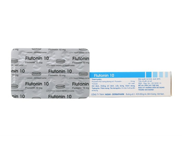Thuốc chống trầm cảm Flutonin 10mg (5 vỉ x 10 viên/hộp)