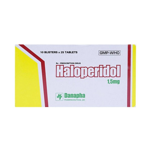 Thuốc chống loạn thần Haloperidol 1.5mg (10 vỉ x 25 viên/hộp)