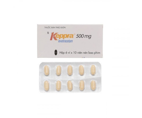 Thuốc trị động kinh Keppra 500mg (6 vỉ x 10 viên/hộp)