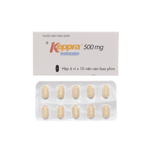 Thuốc trị động kinh Keppra 500mg (6 vỉ x 10 viên/hộp)