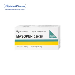 Thuốc điều trị triệu chứng bệnh parkinson Masopen 250/25 (3 vỉ x 10 viên/hộp)