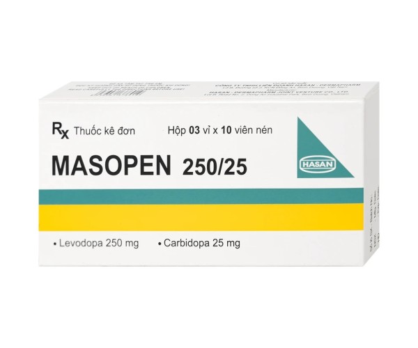 Thuốc điều trị triệu chứng bệnh parkinson Masopen 250/25 (3 vỉ x 10 viên/hộp)