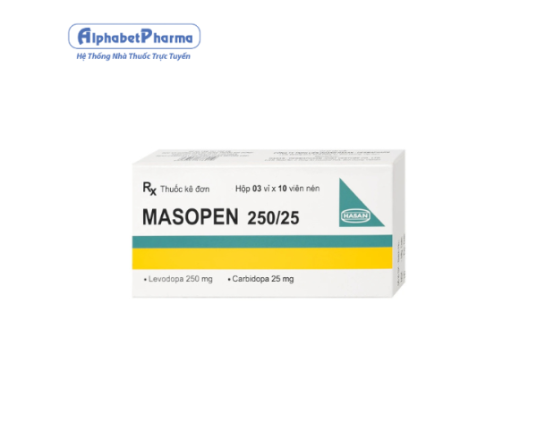 Thuốc điều trị triệu chứng bệnh parkinson Masopen 250/25 (3 vỉ x 10 viên/hộp)