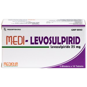  Thuốc điều trị chứng lo âu Medi-Levosulpirid 25mg (3 vỉ x 10 viên/hộp)