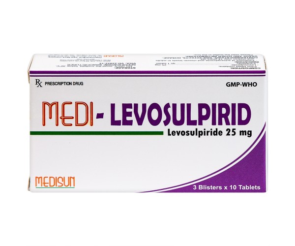  Thuốc điều trị chứng lo âu Medi-Levosulpirid 25mg (3 vỉ x 10 viên/hộp)