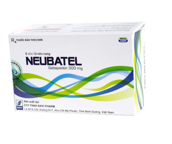 Thuốc trị động kinh, đau thần kinh Neubatel 300mg (6 vỉ x 10 viên/hộp)