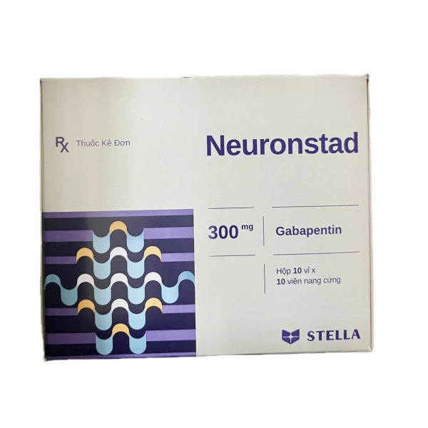 Thuốc trị động kinh, đau viêm dây thần kinh Neuronstad 300mg (10 vỉ x 10 viên/hộp)