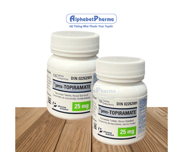Thuốc trị động kinh, đau nửa đầu Pms-Topiramate 25mg (100 viên/chai)