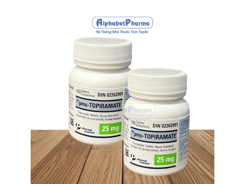 Thuốc trị động kinh, đau nửa đầu Pms-Topiramate 25mg (100 viên/chai)