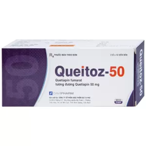 Thuốc điều trị tâm thần phân liệt Queitoz-50 (3 vỉ x 10 viên/hộp)