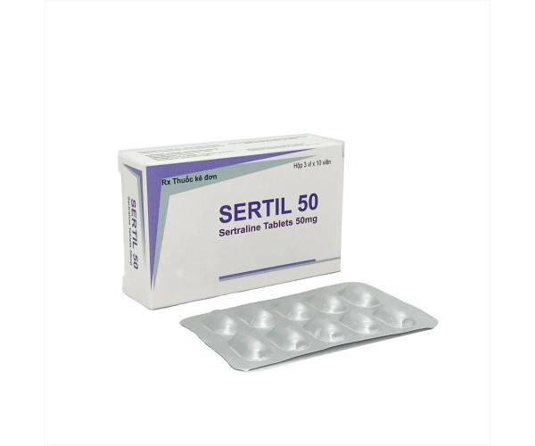 Thuốc điều trị trầm cảm, hội chứng hoảng sợ Sertil 50mg (3 vỉ x 10 viên/hộp)