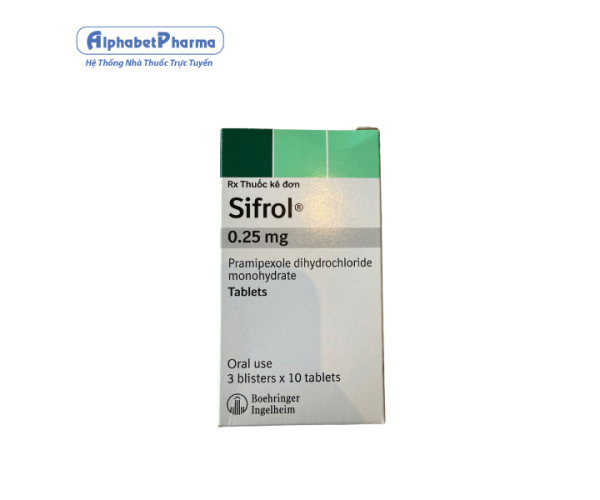 Thuốc điều trị bệnh parkinson Sifrol 0.25mg (3 vỉ x 10 viên/hộp)