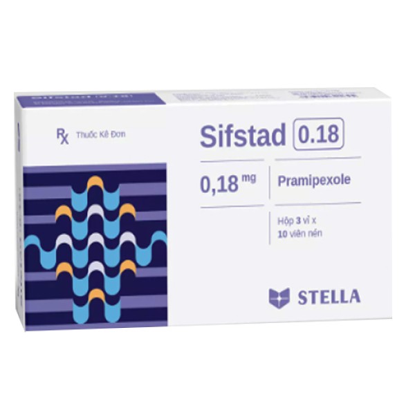 Thuốc điều trị bệnh Parkinson và hội chứng chân không yên Sifstad 0.18mg (3 vỉ x 10 viên/hộp)