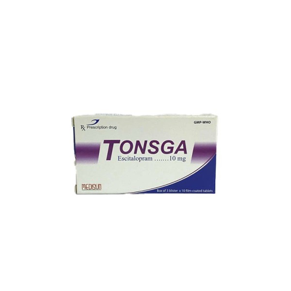 Thuốc trị trầm cảm và rối loạn lo âu Tonsga 10mg (3 vỉ x 10 viên/hộp)