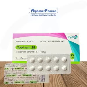 Thuốc trị động kinh, đau nửa đầu Topinam 25mg (10 vỉ x 10 viên/hộp)